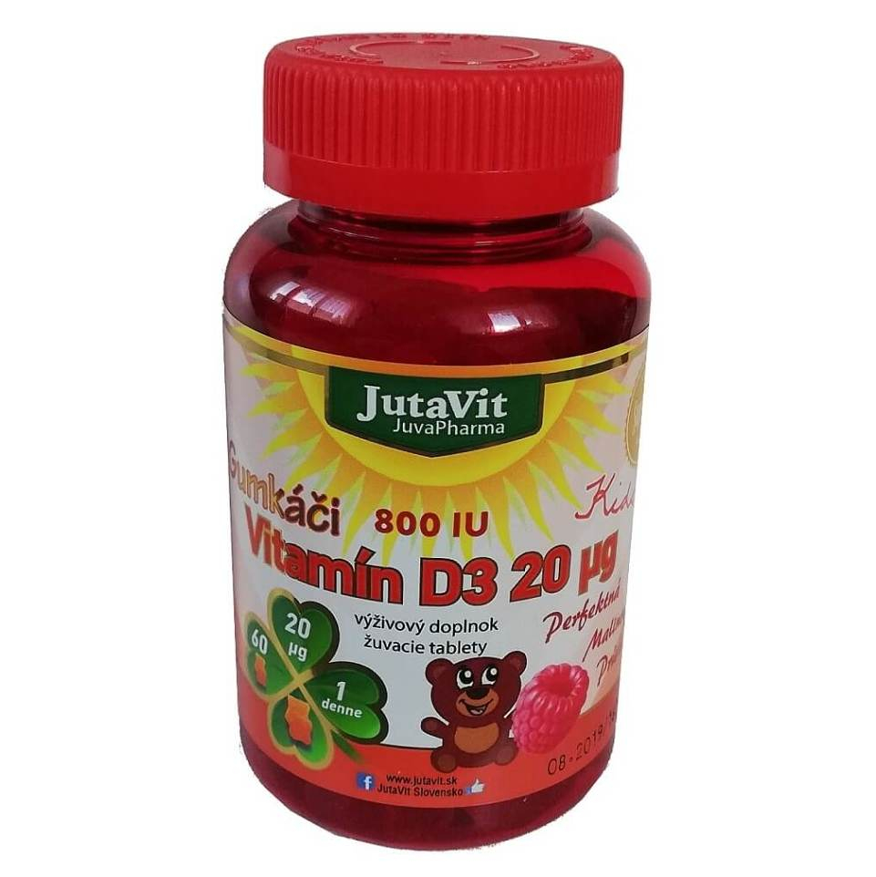 JUTAVIT Gumkáči vitamín D3 20 µg - kids 60 gum kúpite na Mojalekaren.sk