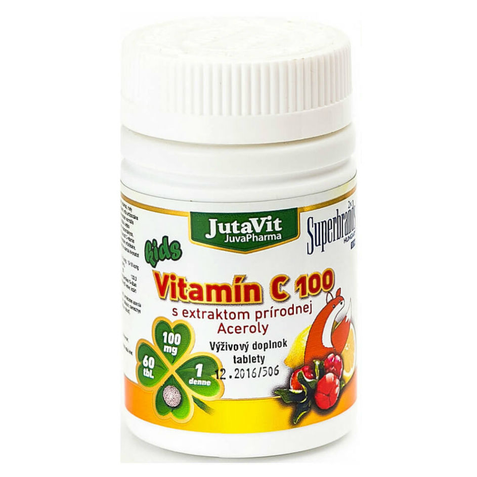 Jutavit Vitamin C 100 s extraktom prírodnej Aceroly kids 60 kapsúl kúpite na Mojalekaren.sk