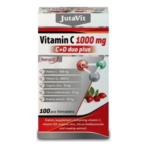JUTAVIT Vitamín C 1000 mg + D3 2000 IU duo plus 100 tabliet kúpite na Mojalekaren.sk