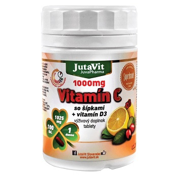 JUTAVIT Vitamín C 1000 so šípkami + vitamín D3 100 tabliet
