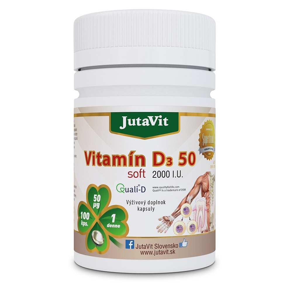 JUTAVIT Vitamín D3 50 µg soft 2000IU 100 kapsúl kúpite na Mojalekaren.sk