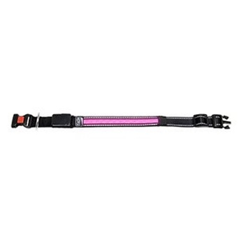 KARLIE FLAMINGO LED nylonový obojok pre psov s USB nabíjaním ružový 48 cm