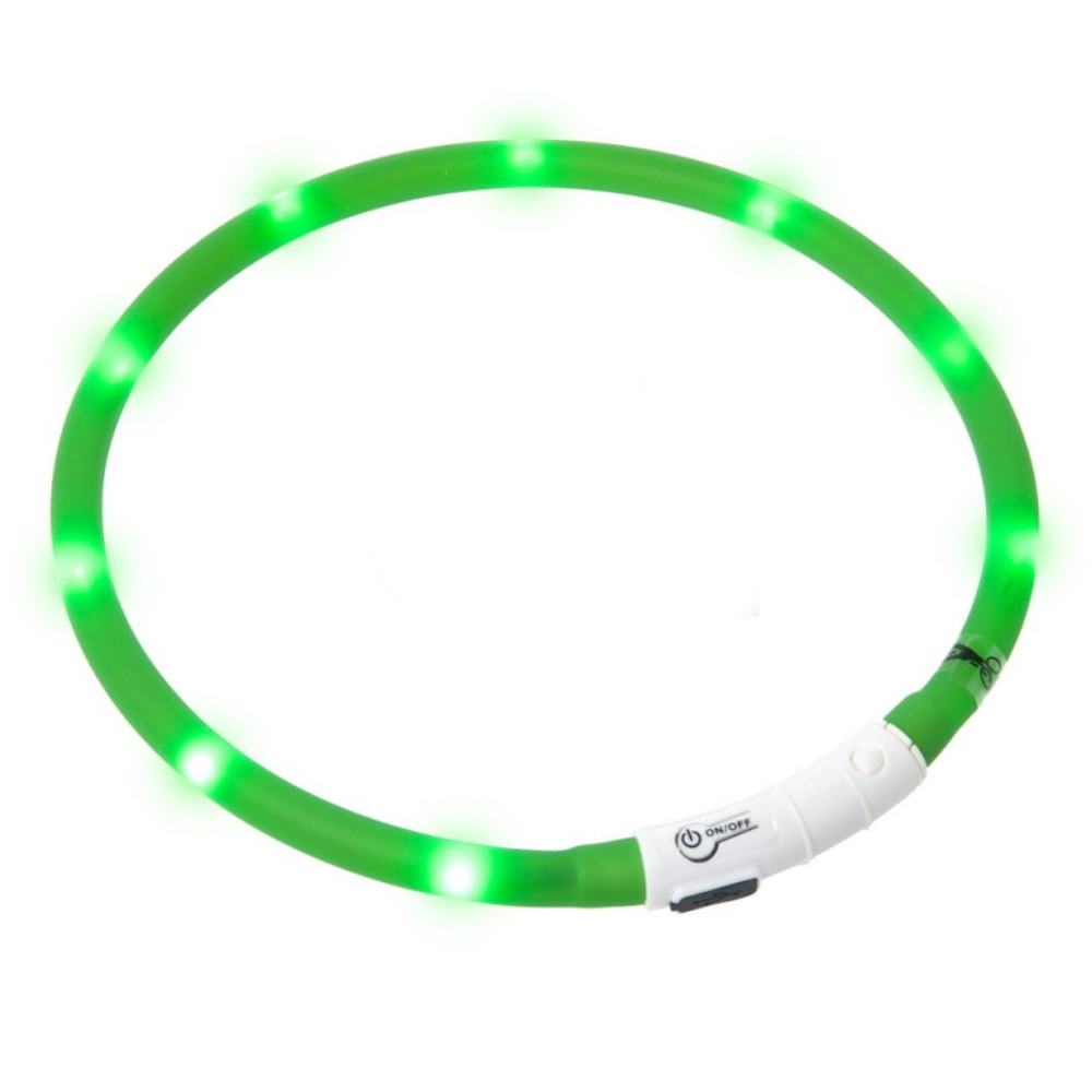 E-shop KARLIE USB Visio Light svietiaci obojok pre psov zelený 20-70 cm