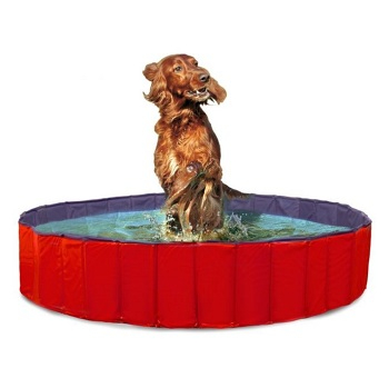 KARLIE FLAMINGO Skladací bazén pre psov modro-červený 80x20 cm
