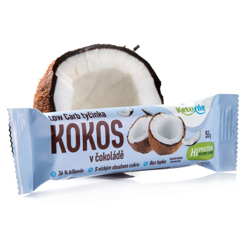 KETOLIFE Low carb tyčinka kokos v čokoláde 55 g
