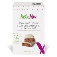 KETOMIX Proteínová tyčinka s čokoládovou príchuťou v bielej čokoláde 14 kusov