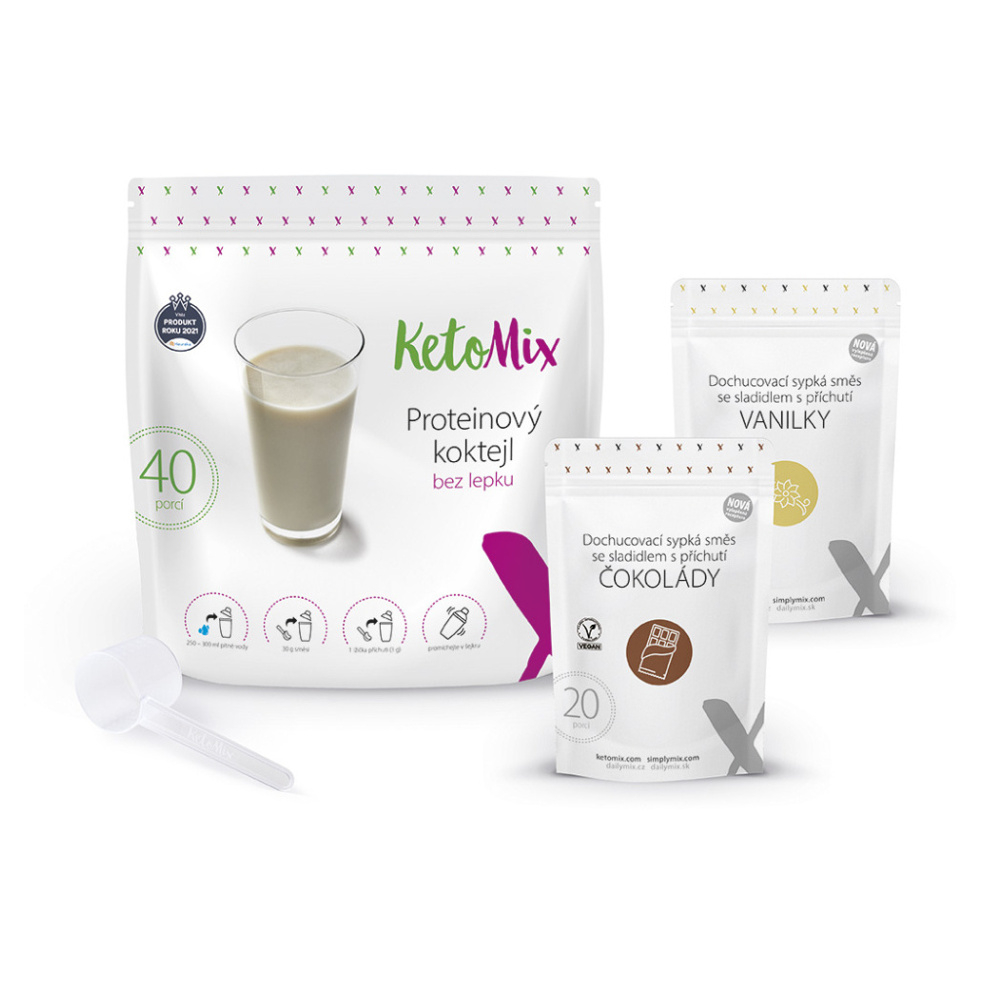 KETOMIX Proteínový koktail čokoláda + vanilka 30 g x 40 porcií