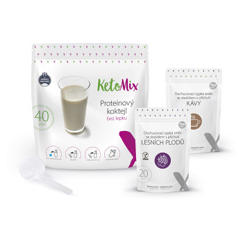 KETOMIX Proteínový koktail káva + lesné plody 30 g x 40 porcií (KetoMix proteínové koktaily)