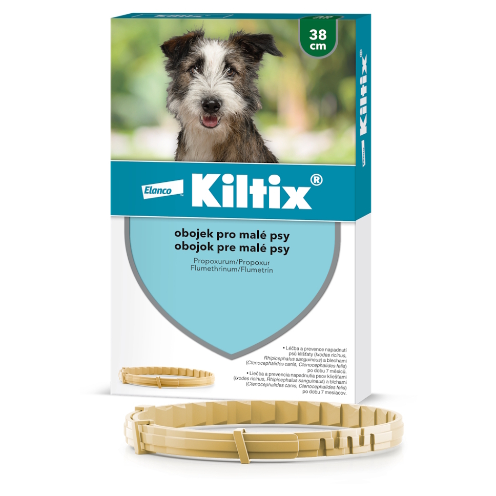 KILTIX Obojok antiparazitný pre malé psy 38 cm