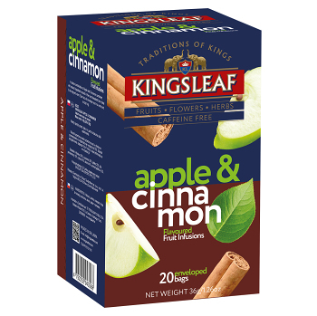 KINGSLEAF apple & cinnamon prebal 20 sáčkov, expirácie 02.05.2024