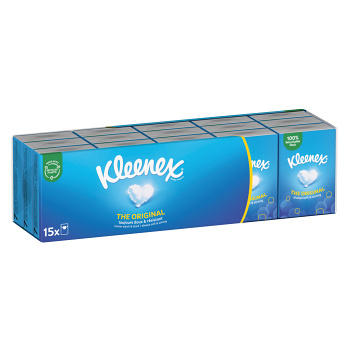 KLEENEX Papierové vreckovky 4-vrstvové Original Mini 15 x 7 kusov (Papierové vreckovky) - Hygienické