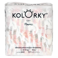KOLORKY DAY Jednorazové EKO plienky kvety L (8-13 kg) 19 kusov