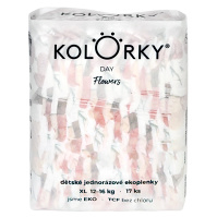 KOLORKY DAY Jednorazové EKO plienky kvety XL (12-16 kg) 17 kusov