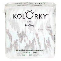 KOLORKY DAY Jednorazové EKO plienky perie L (8 -13 kg) 19 kusov