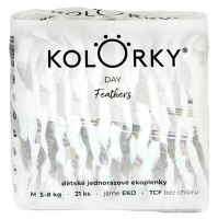KOLORKY DAY Jednorazové EKO plienky perie M (5-8 kg) 21 kusov