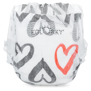 KOLORKY DAY Jednorazové EKO plienky srdce M (5-8 kg) 21 kusov (Plienky 3 (4 - 10 kg)) - Ekologické - obrázok 2/4