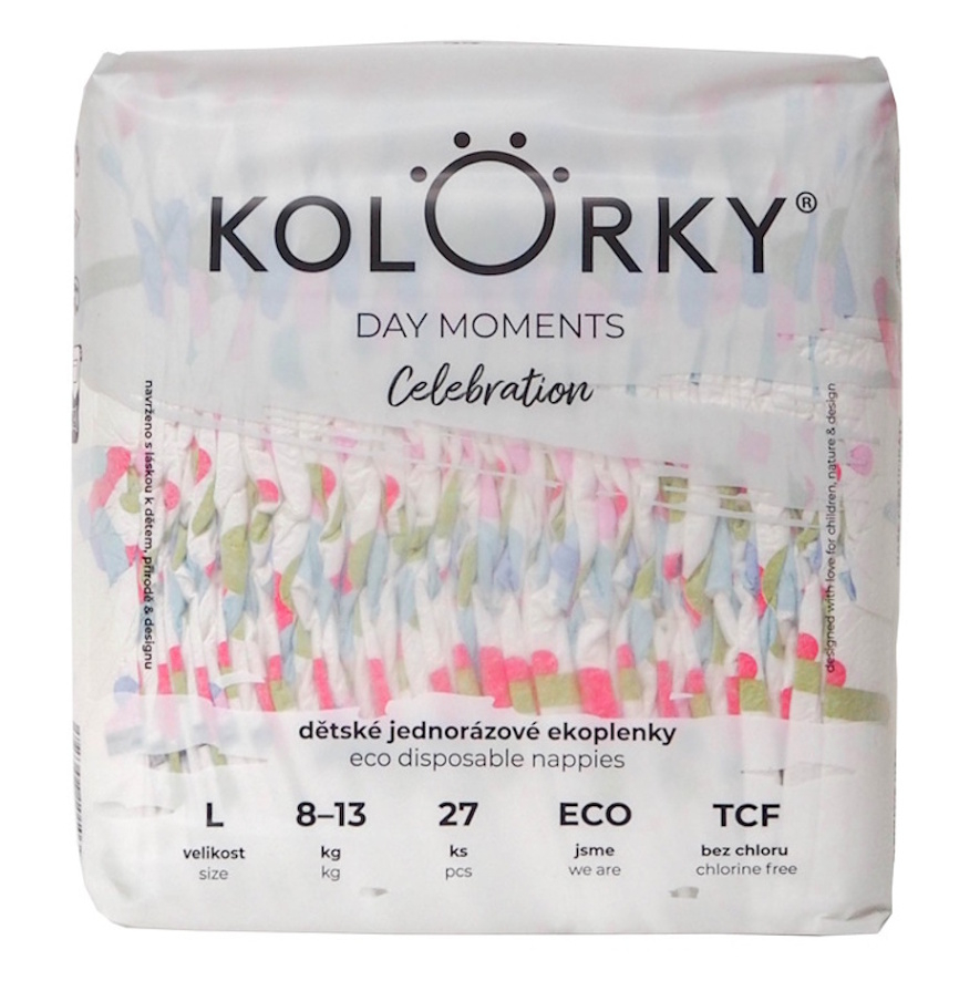 KOLORKY DAY Moments jednorazové EKO plienky L (8-13 kg) 27 kusov kúpite na Mojalekaren.sk