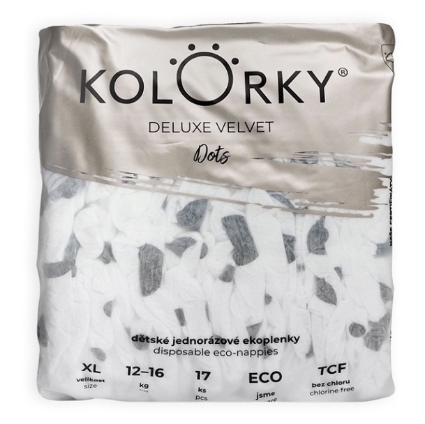 KOLORKY DELUXE VELVET Bodky veľ. XL (12-16 kg) 17 ks kúpite na Mojalekaren.sk