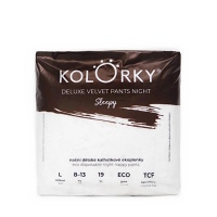 KOLORKY Deluxe Velvet nočné nohavičkové plienky L (8-13 kg) 19 kusov
