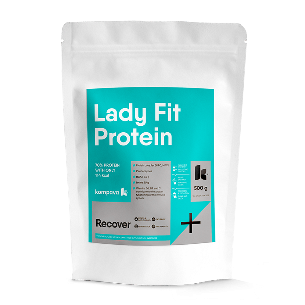 Kompava Lady Fit Protein proteín pre ženy príchuť Strawberry/Raspberry 500 g