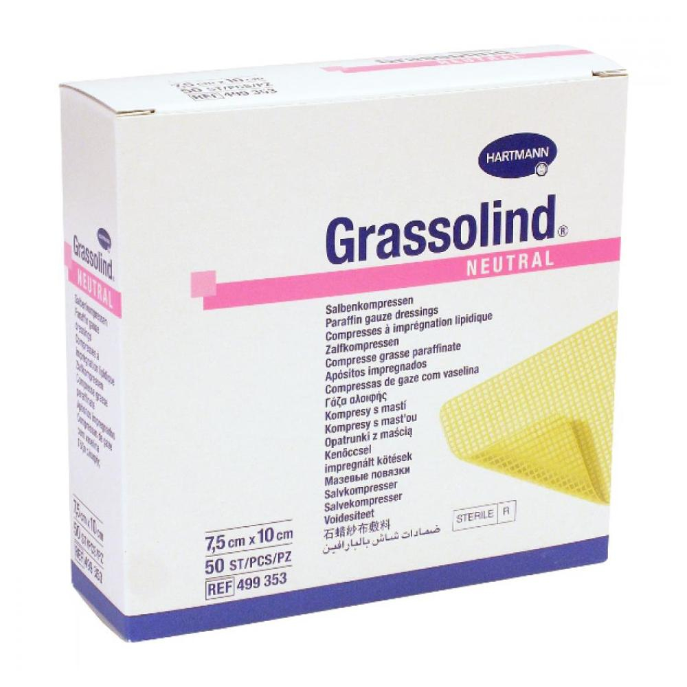 E-shop Kompres Grassolind Neutral sterilný 7.5 x 10 cm / 50 ks
