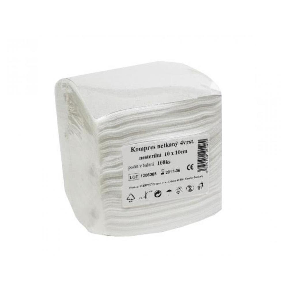 STERIWUND Kompres netkaná textília nesterilná 10 x 10 cm 100 kusov