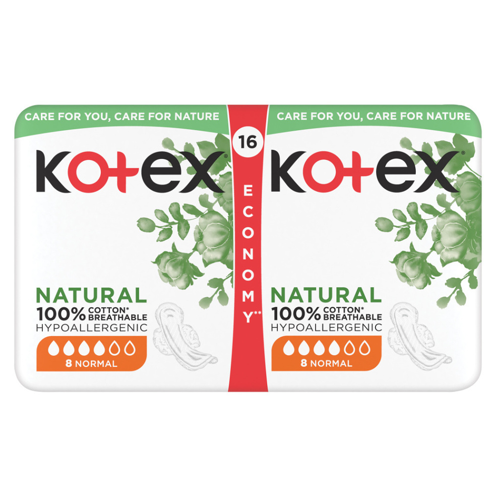 E-shop KOTEX Natural Dámske hygienické vložky Normal 16 kusov
