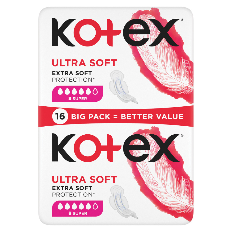 KOTEX Ultra Soft Dámske hygienické vložky Super 16 kusov