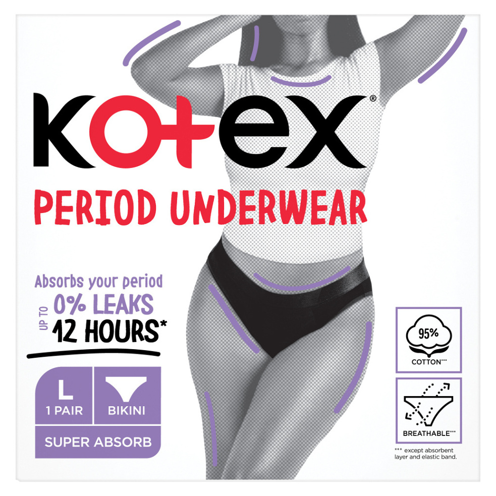 KOTEX Menštruačné nohavičky veľ. L 1 kus kúpite na Mojalekaren.sk