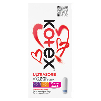 KOTEX Ultra Sorb Tampóny Super 16 kusov