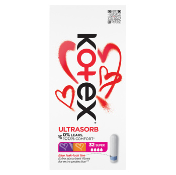 KOTEX Ultra Sorb Tampóny Super 32 kusov