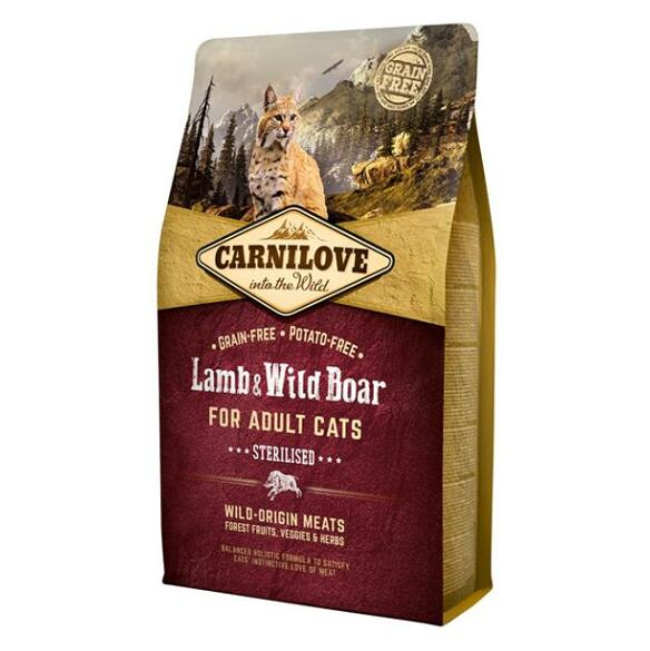CARNILOVE Lamb & Wild Boar Grain Free granuly pre kastrované mačky 1 ks, Hmotnosť balenia: 6 kg