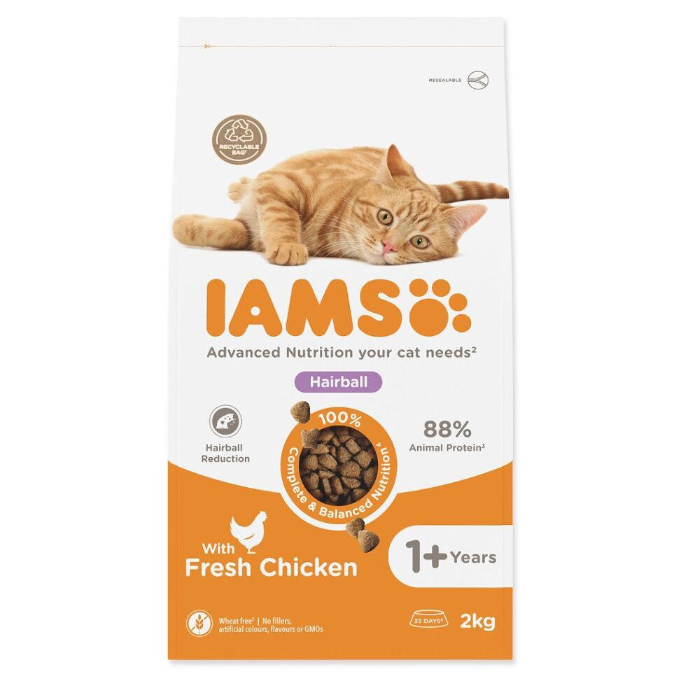 E-shop IAMS Cat Adult/Senior Hairball Chicken granule pre mačky 1 kus, Hmotnosť balenia (g): 10 kg