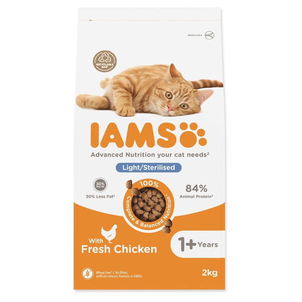 E-shop IAMS Adult Weight Control/Sterilized Chicken granule pre mačky 1 kus, Hmotnosť balenia (g): 2 kg