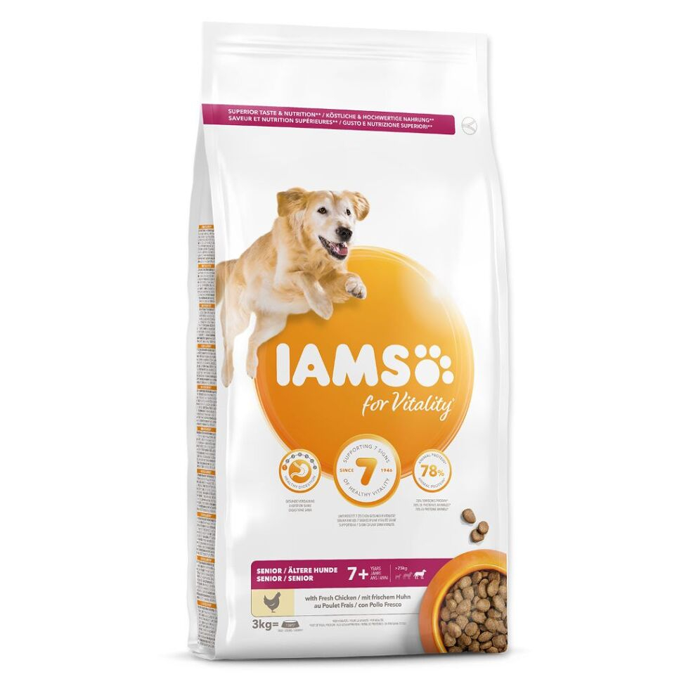 E-shop IAMS Dog Senior Large Chicken granule pre psov 1 kus, Hmotnosť balenia (g): 12 kg