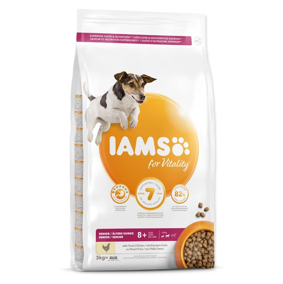 E-shop IAMS Dog Senior Small & Medium Chicken granule pre psov 1 kus, Hmotnosť balenia (g): 12 kg