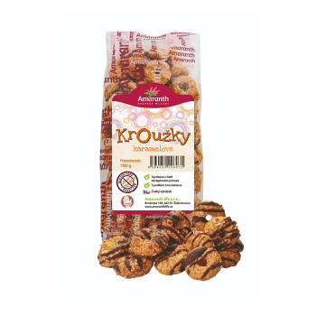 AMARANTH Krúžky karamelové 100 g (Bezlepkové chrumky a cereálie) - Sladké
