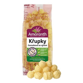AMARANTH Chrumky cesnakové so syrom 80 g (Bezlepkové chrumky a cereálie) - Slané