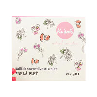 KVITOK Starostlivosť o zrelú pleť 30+ Čistiaci olej 30 ml + Kvetinová voda 30 ml + Denný krém 15 ml + Nočný krém 15 ml Darčekové balenie