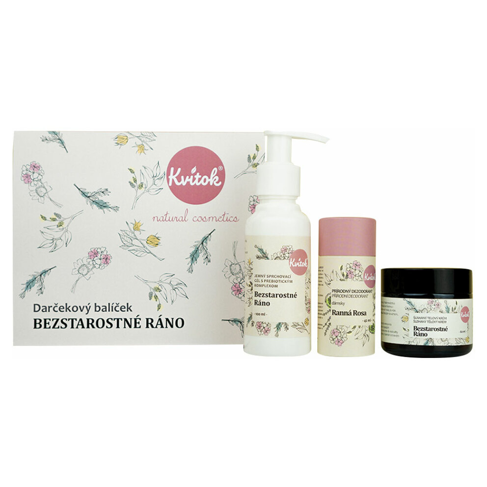 KVITOK Bezstarostné ráno Telový krém 60 ml + Sprchový gél 100 ml + Dezodorant 42 g