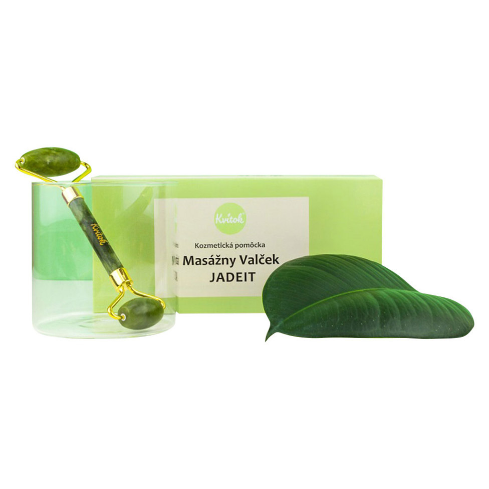 KVITOK Masážny valček na pleť na tvár, krk a dekolt - Jadeit 1 kus