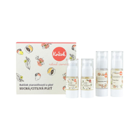 KVITOK Starostlivosť O citlivú pleť Čistiaci olej 30 ml + Kvetinová voda 30 ml + Denný krém 15 ml + Nočný krém 15 ml Darčekové balenie