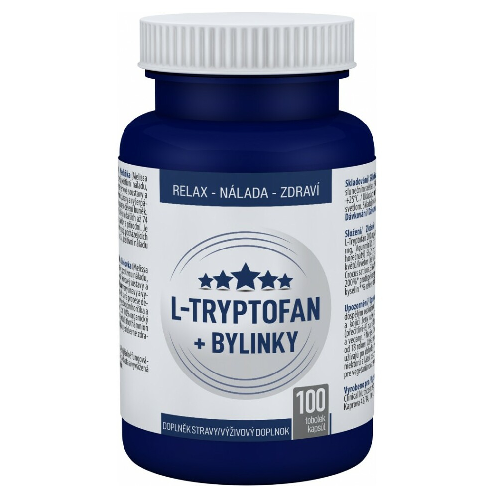 Clinical L-Tryptofán + bylinky tobolky na podporu fyzickej a psychickej rovnováhy tela 100 ks kúpite na Mojalekaren.sk