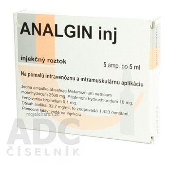 ANALGIN inj sol inj (amp) 5x5 ml (Lieky na predpis)