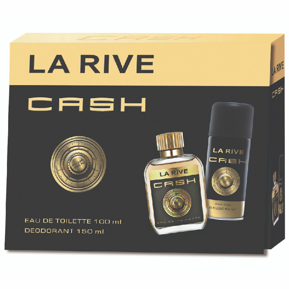 LA RIVE Cash Man Darčekové balenie - toaletná voda La Rive CASH 100 ml a dezodorant La Rive CASH 150 ml