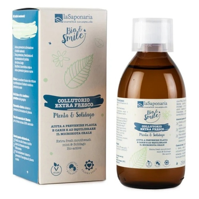LA SAPONARIA Extra svieža ústna voda s mätou a zlatobyľom BIO 250 ml