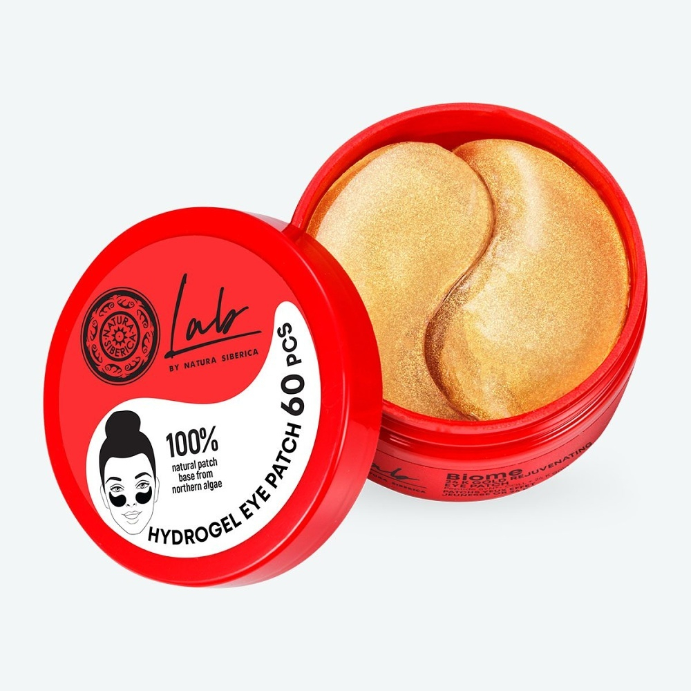 NATURA SIBERICA Lab Biome Hydrogélové omladzujúce vankúšiky pod oči so zlatom 60 kusov