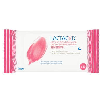 LACTACYD Sensitive obrúsky pre intímnu hygienu 15 ks