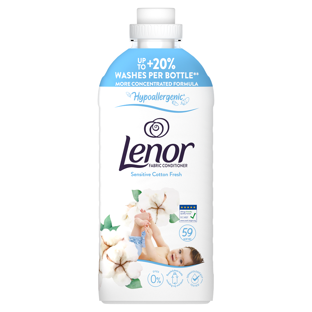 LENOR Aviváž, Sensitive Cotton Fresh, 59 praní, 1239 ml