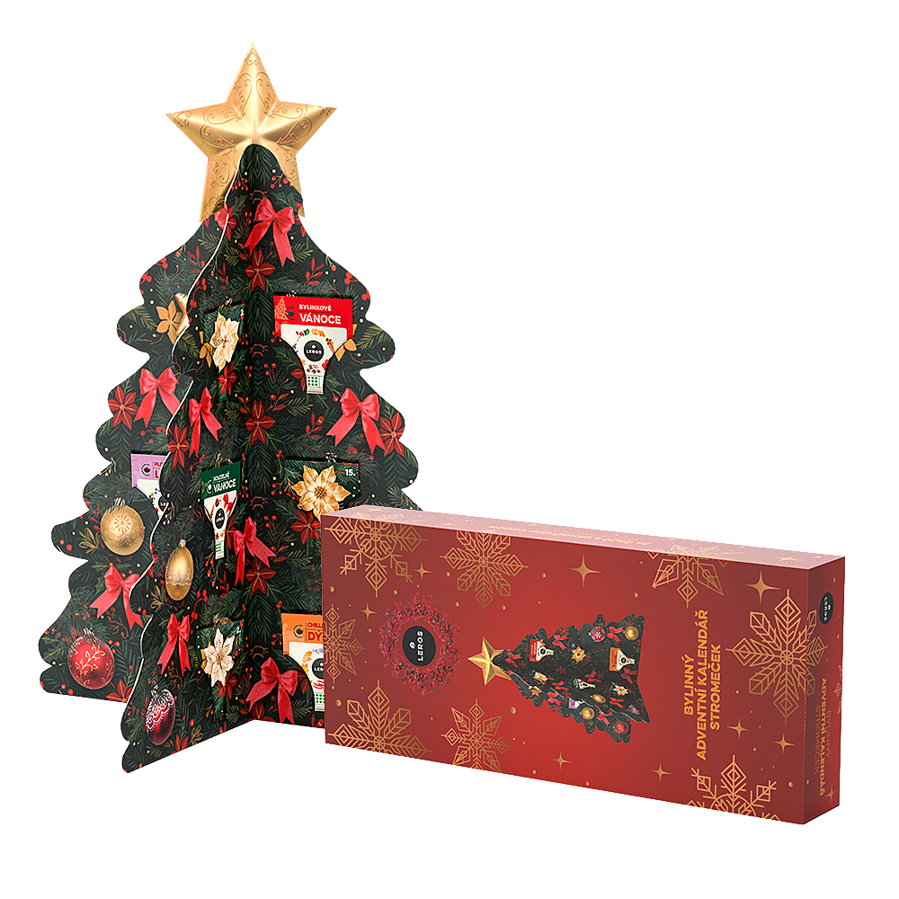 LEROS Bylinkový adventný kalendár stromček 24 sáčkov